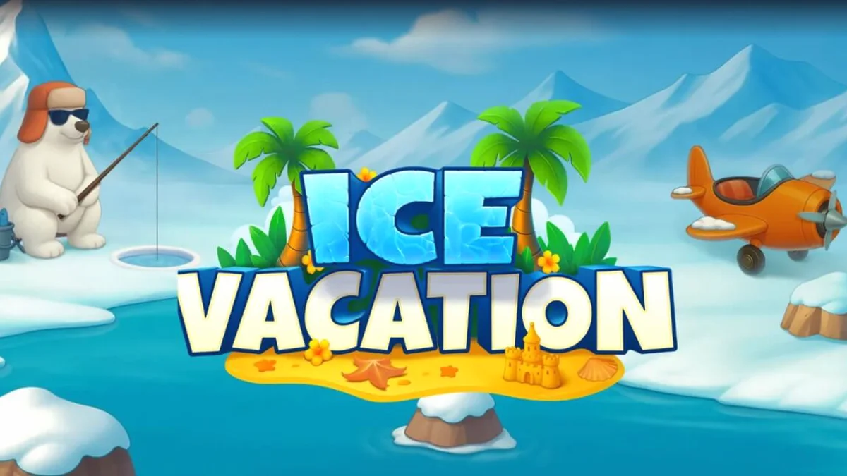 Tampilan visual slot Ice Vacation dengan tema Arktik dan tropis