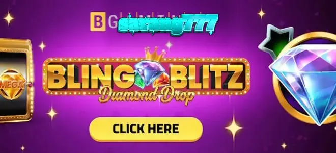 Tampilan visual slot Bling Blitz Diamond Drop dengan elemen berlian berkilau