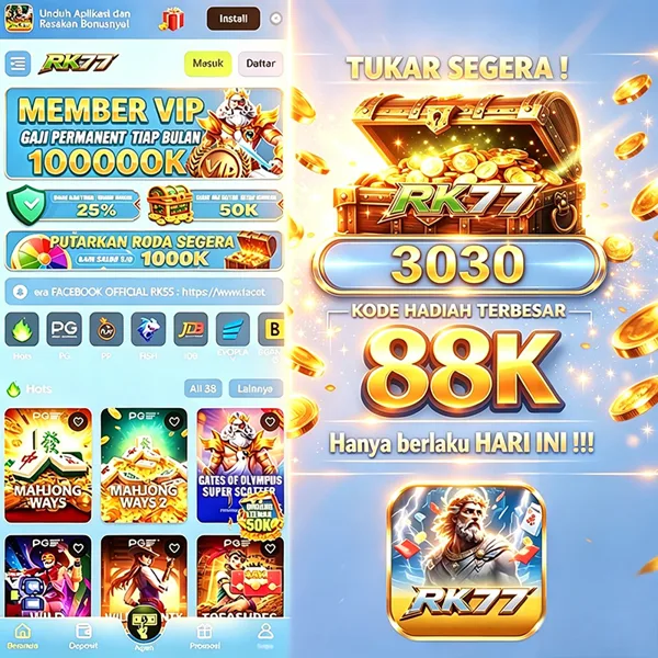 RK77 Bonus Member Baru 100%